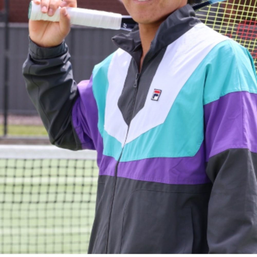 Fila unisex Teal and Purple Windbreaker Jacket